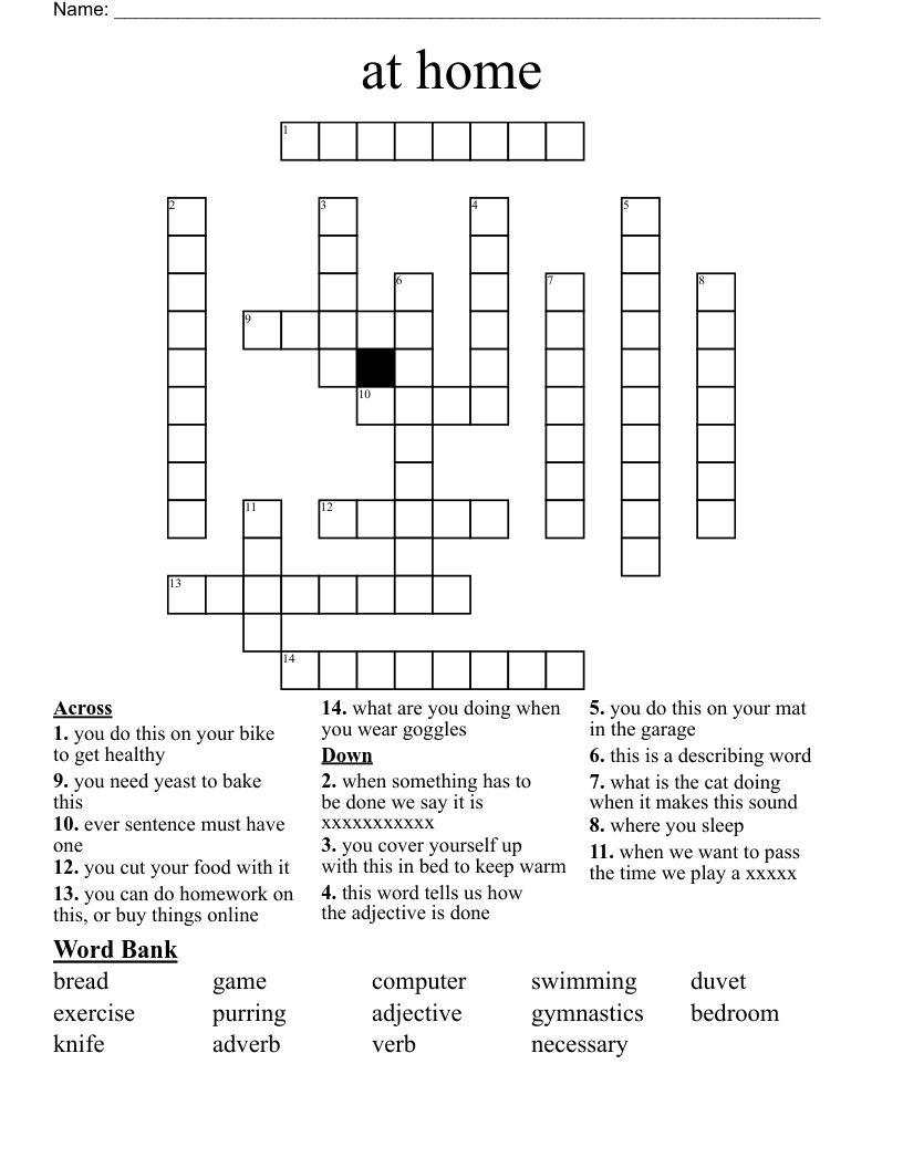 at home Crossword