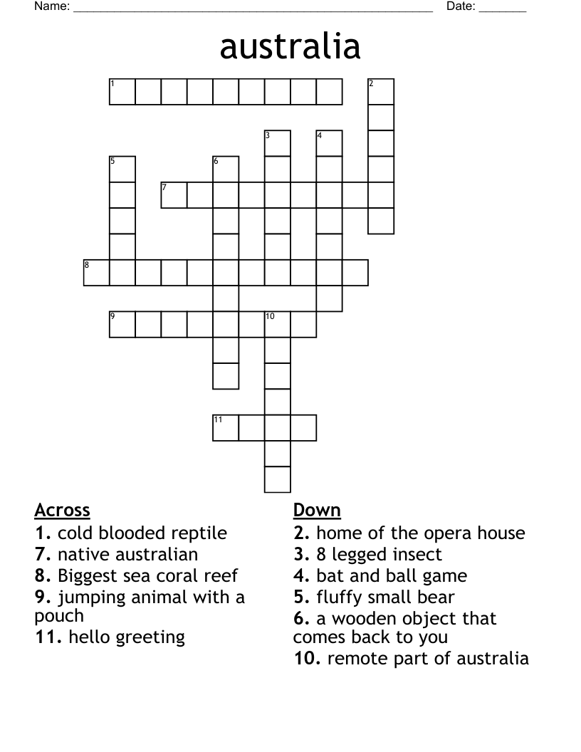 australia Crossword