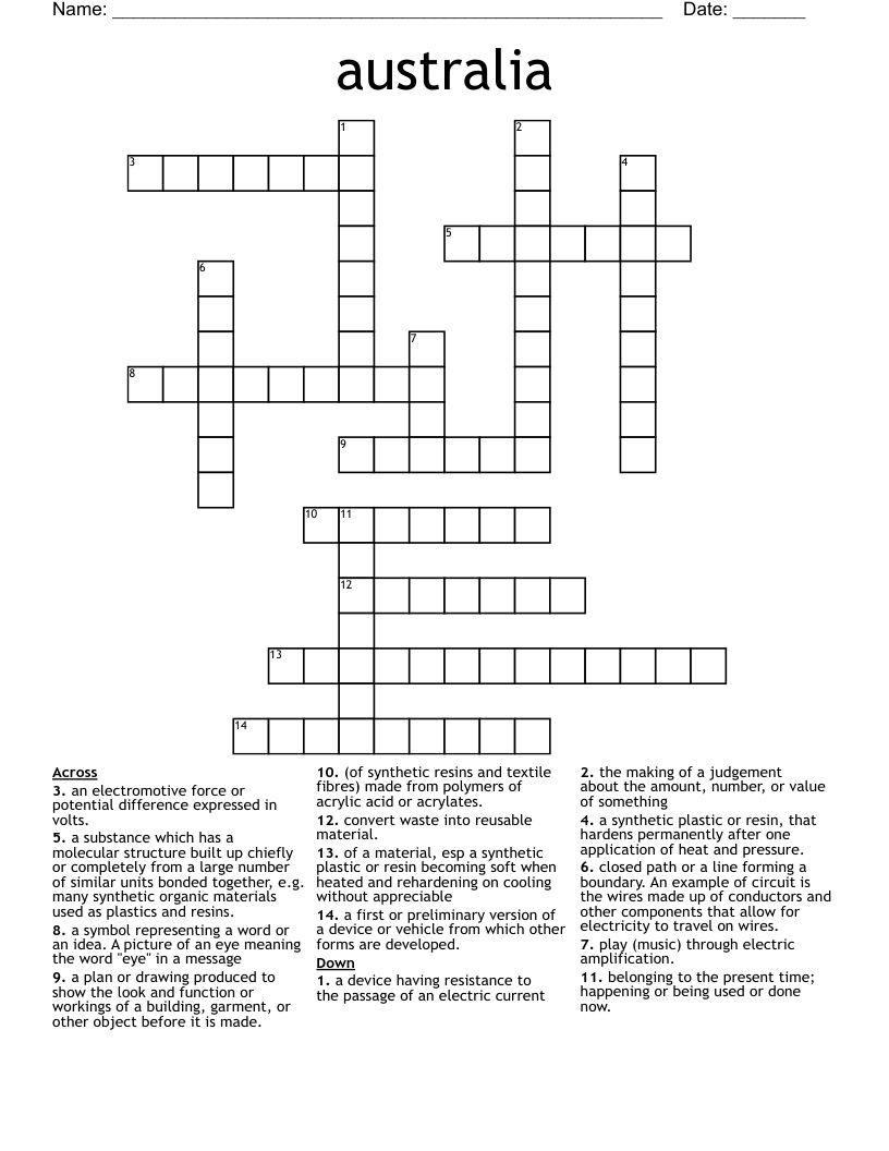 australia Crossword