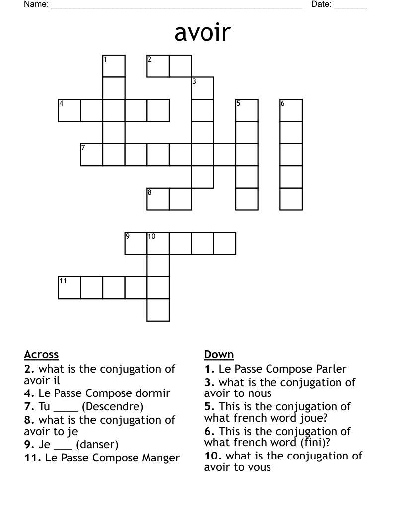 avoir Crossword