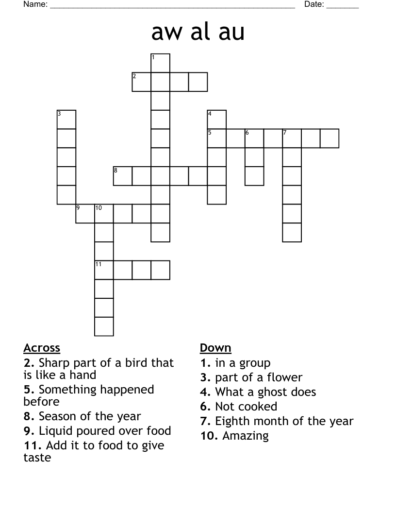 aw al au Crossword