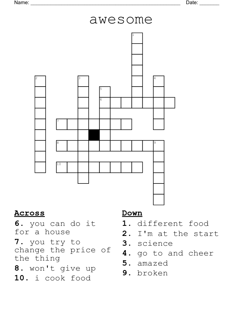 awesome  Crossword