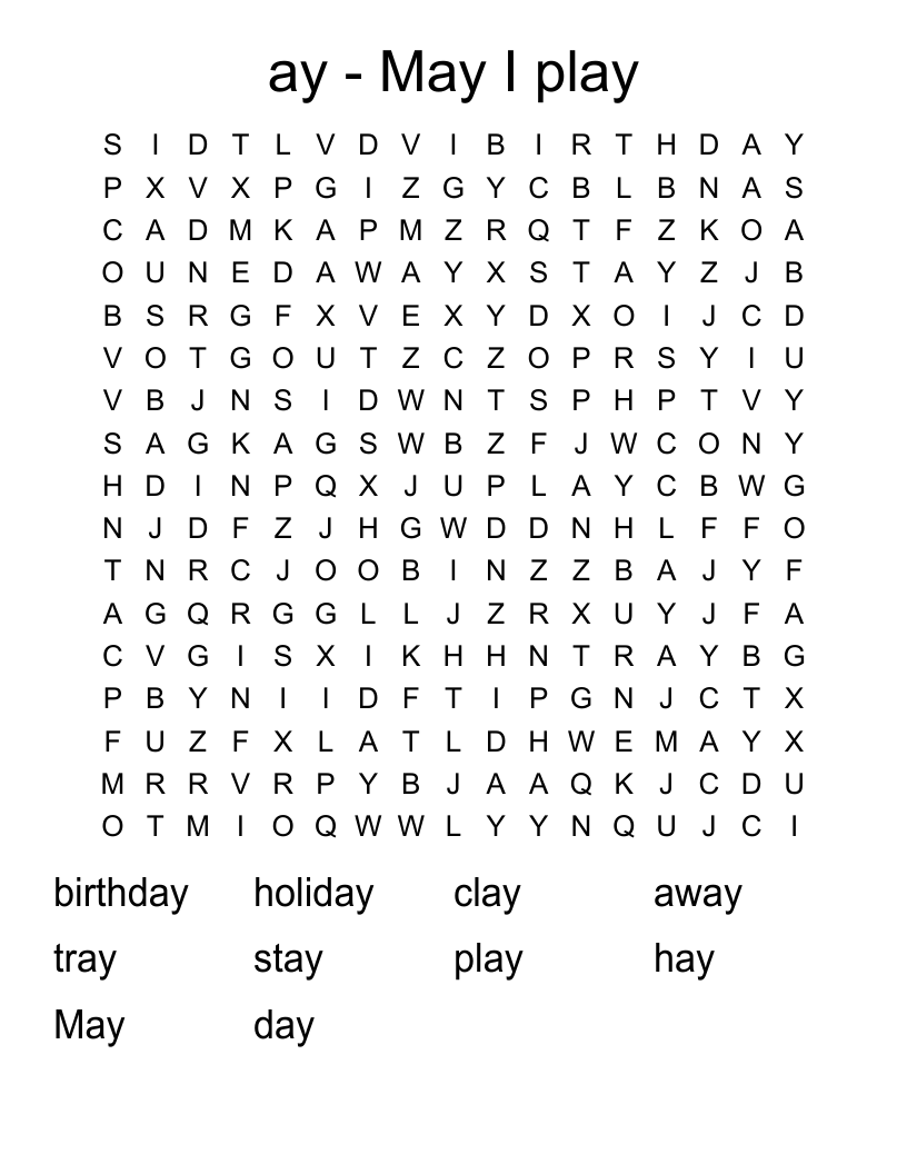 ay - May I play Word Search