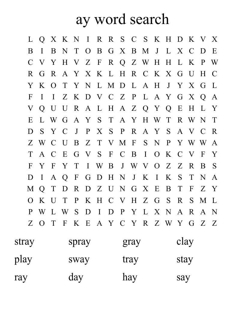 ay word search