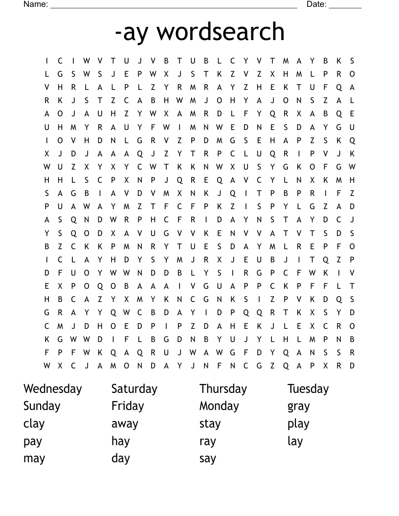 -ay wordsearch