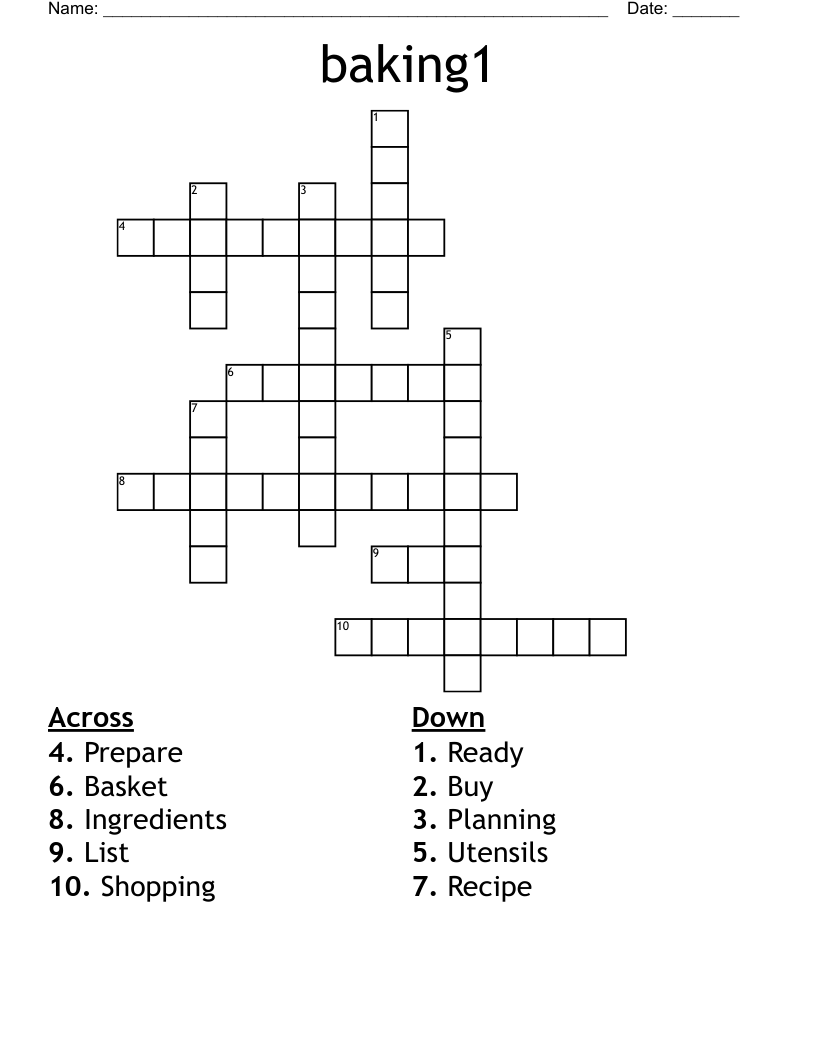 baking1 Crossword