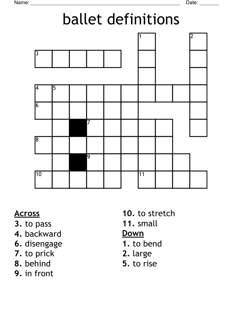 ballet definitions Crossword