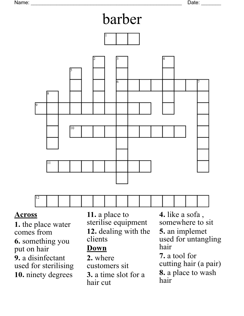 barber Crossword