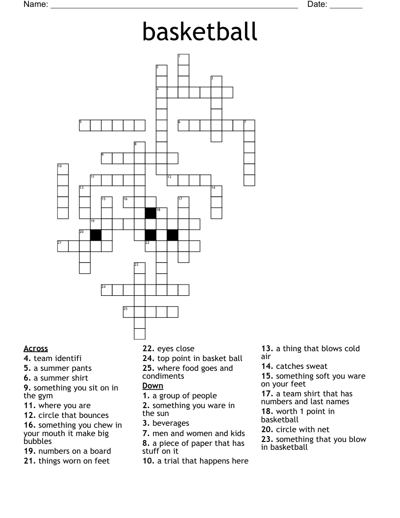 basketball Crossword