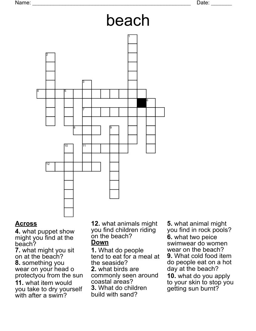beach Crossword