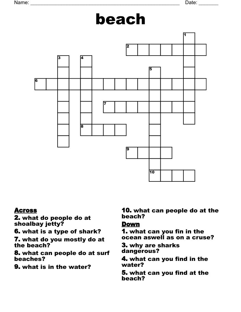 beach Crossword