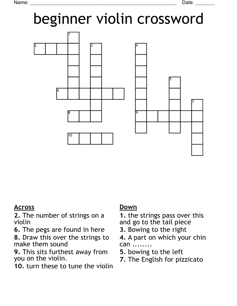 beginner violin crossword