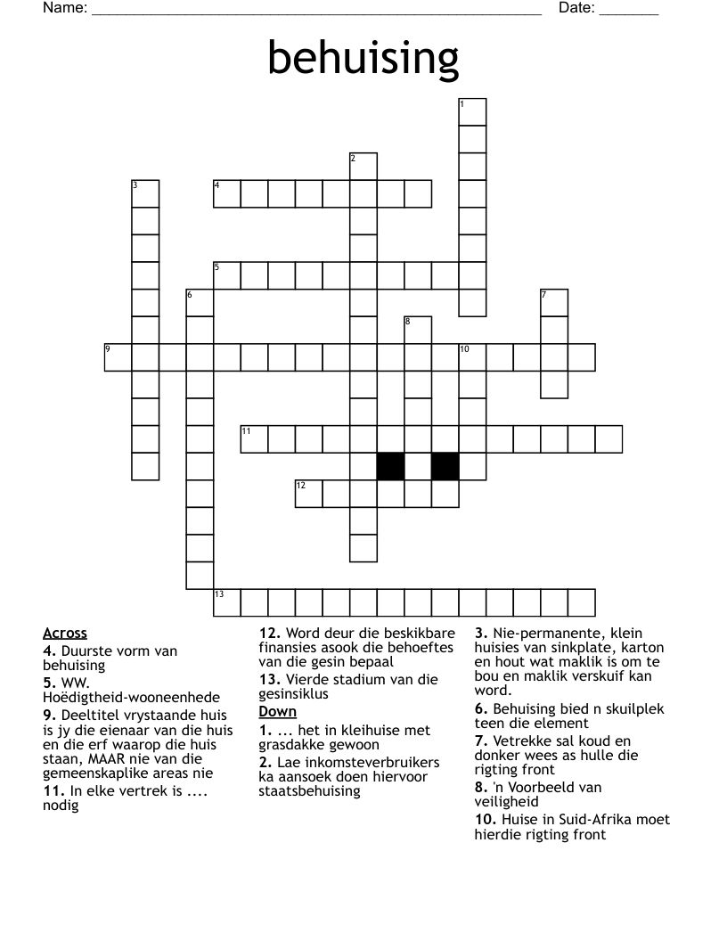behuising  Crossword