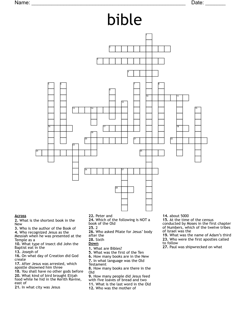 bible Crossword