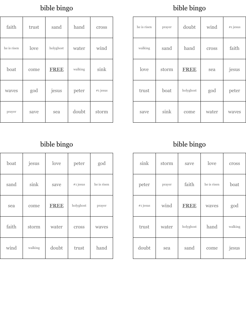 bible bingo