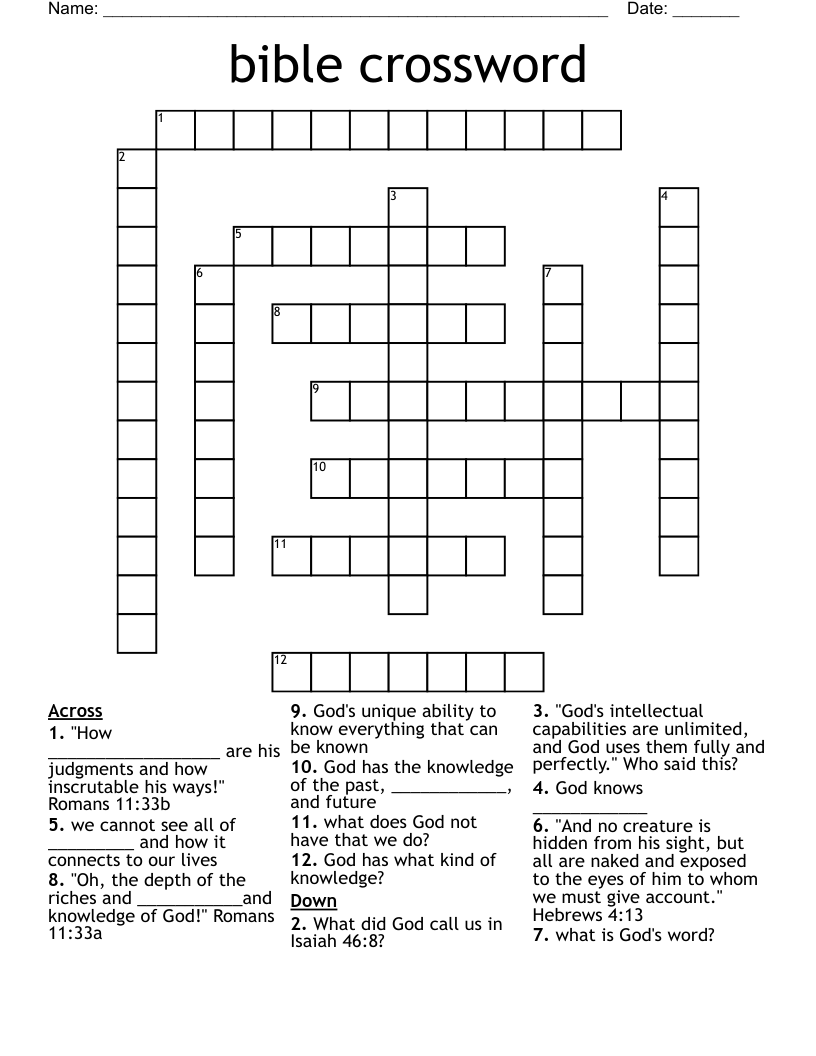 bible crossword 