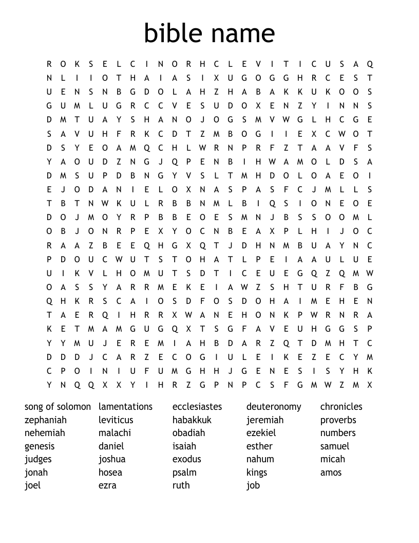bible name Word Search