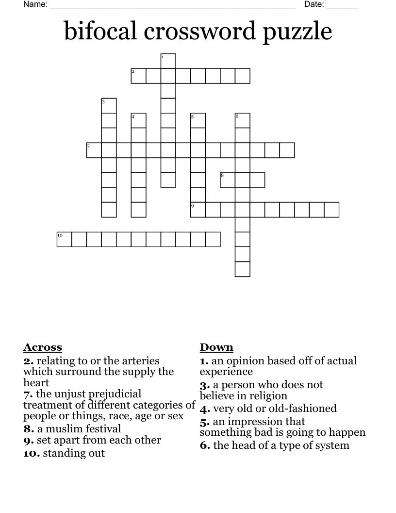 bifocal crossword puzzle