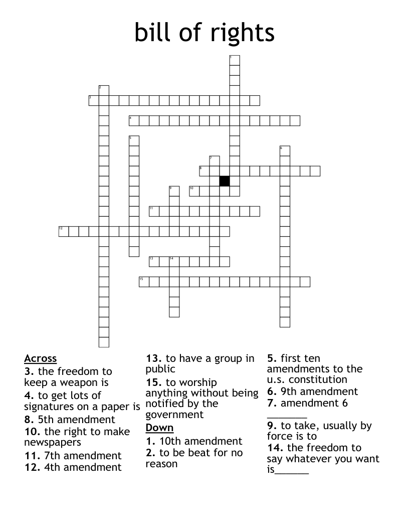bill of rights Crossword