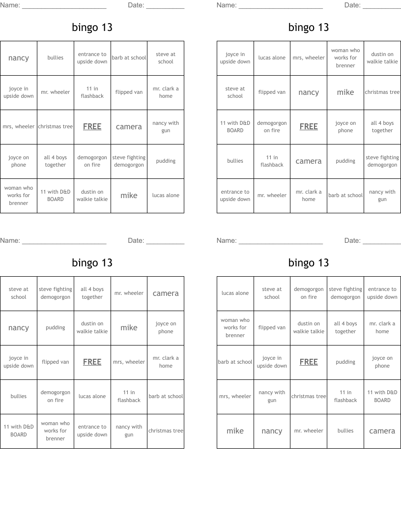bingo 13