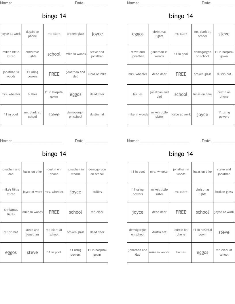 bingo 14