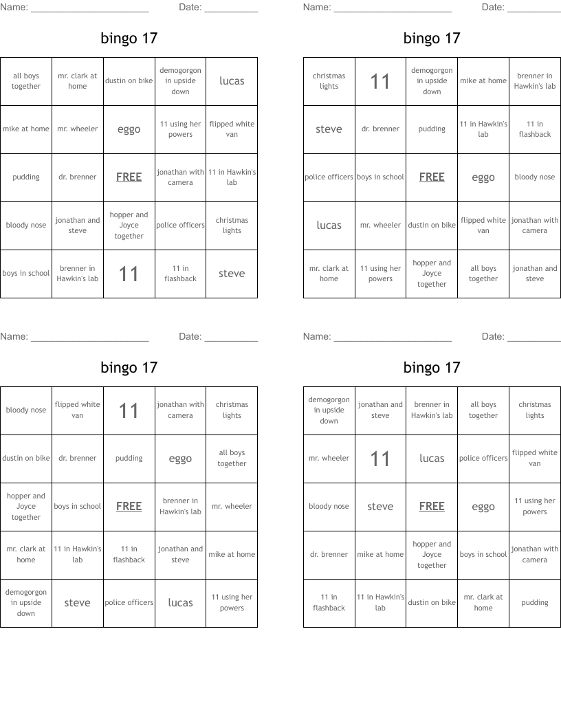 bingo 17
