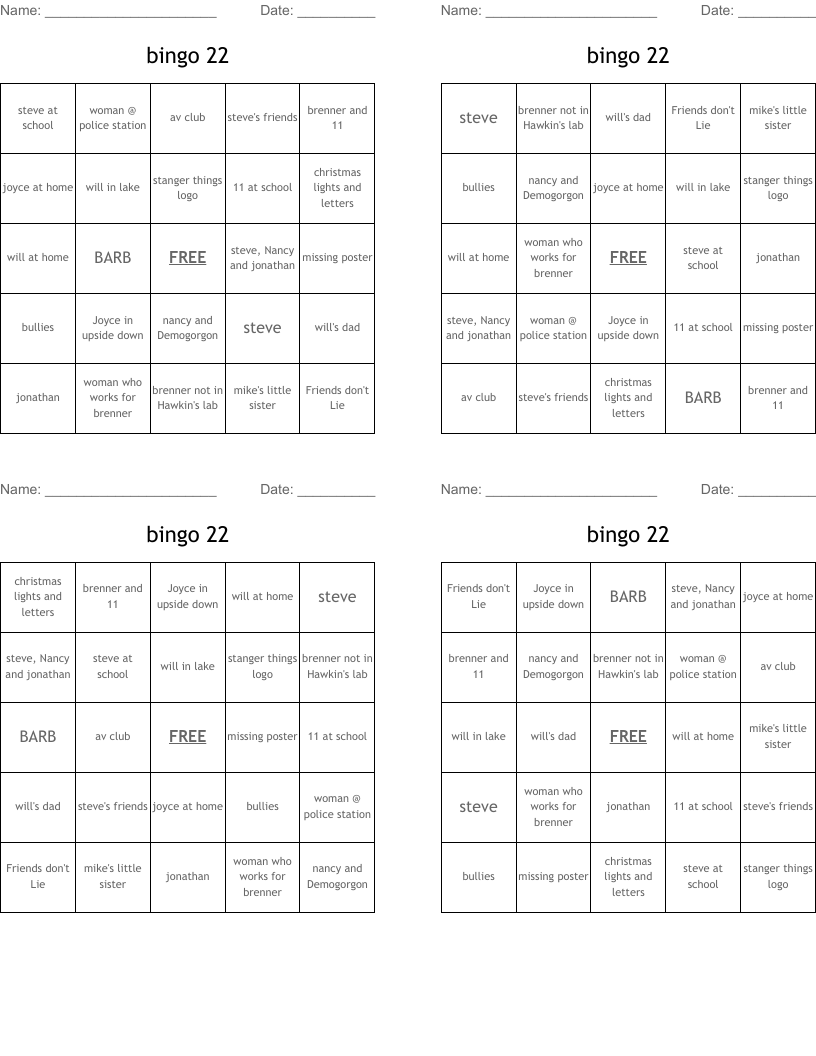 bingo 22