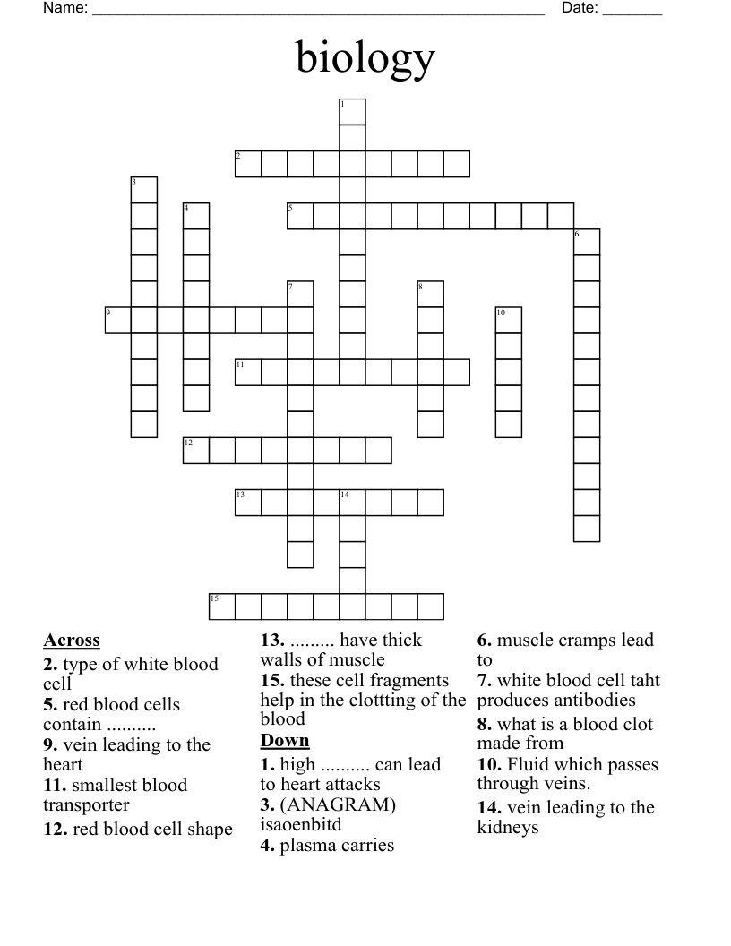 biology Crossword