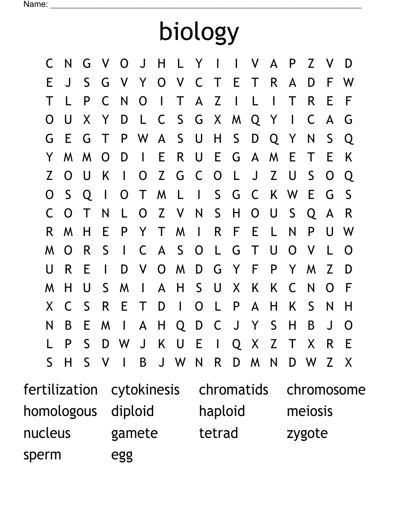 biology Word Search
