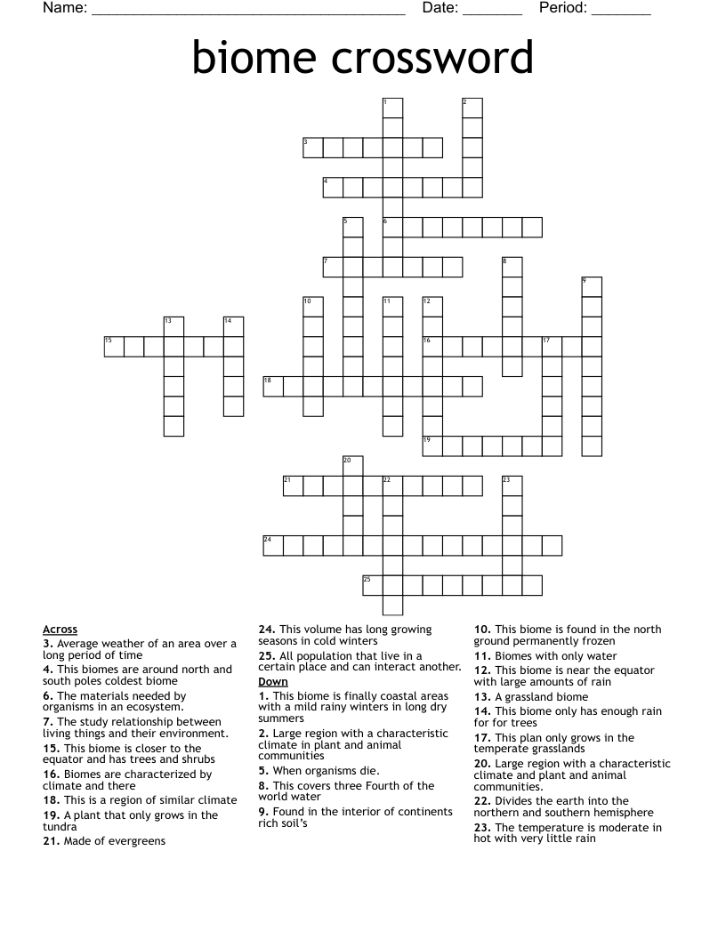 biome crossword