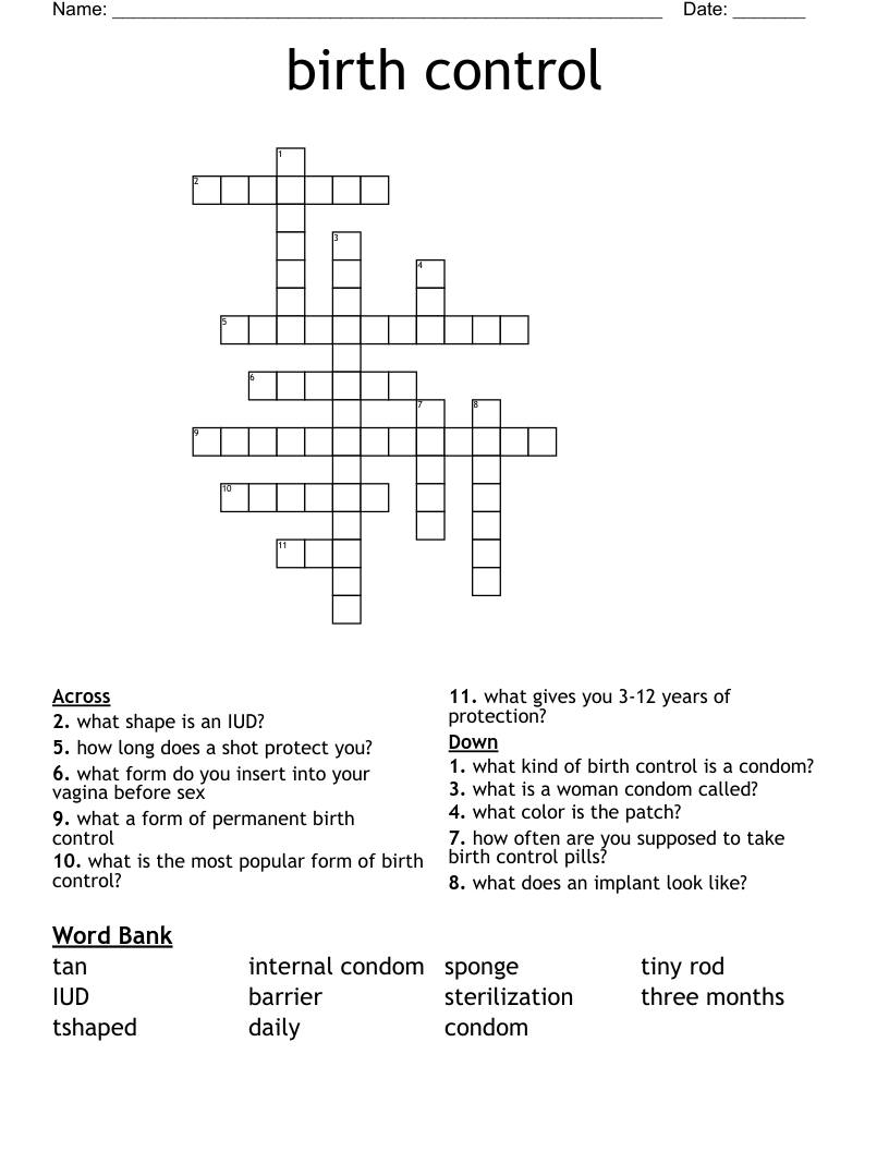 birth control Crossword