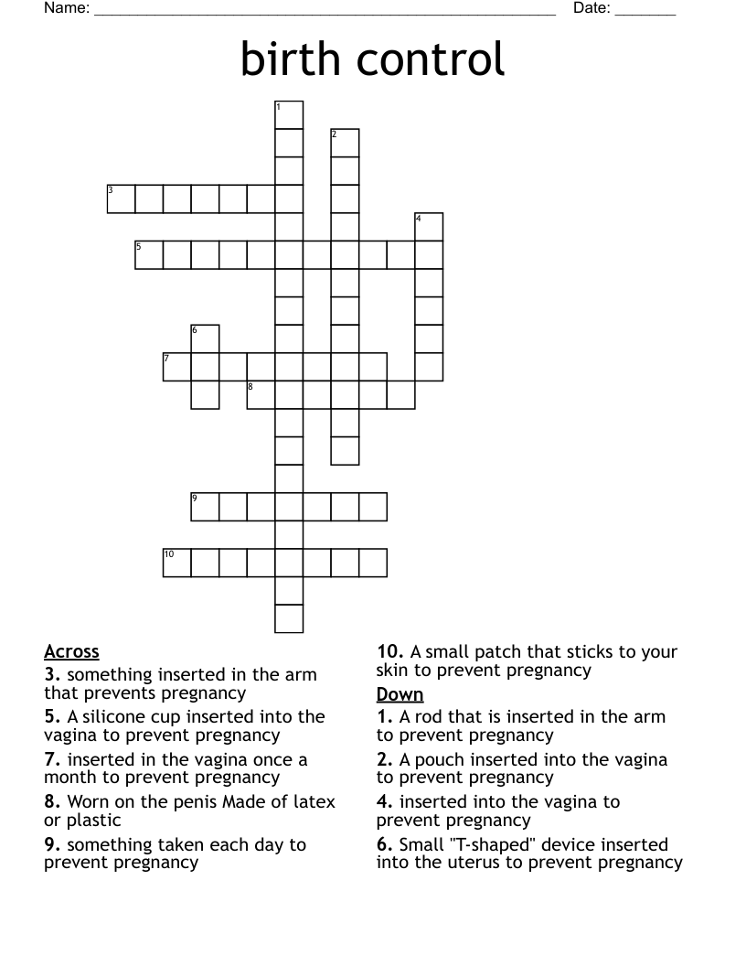 birth control  Crossword