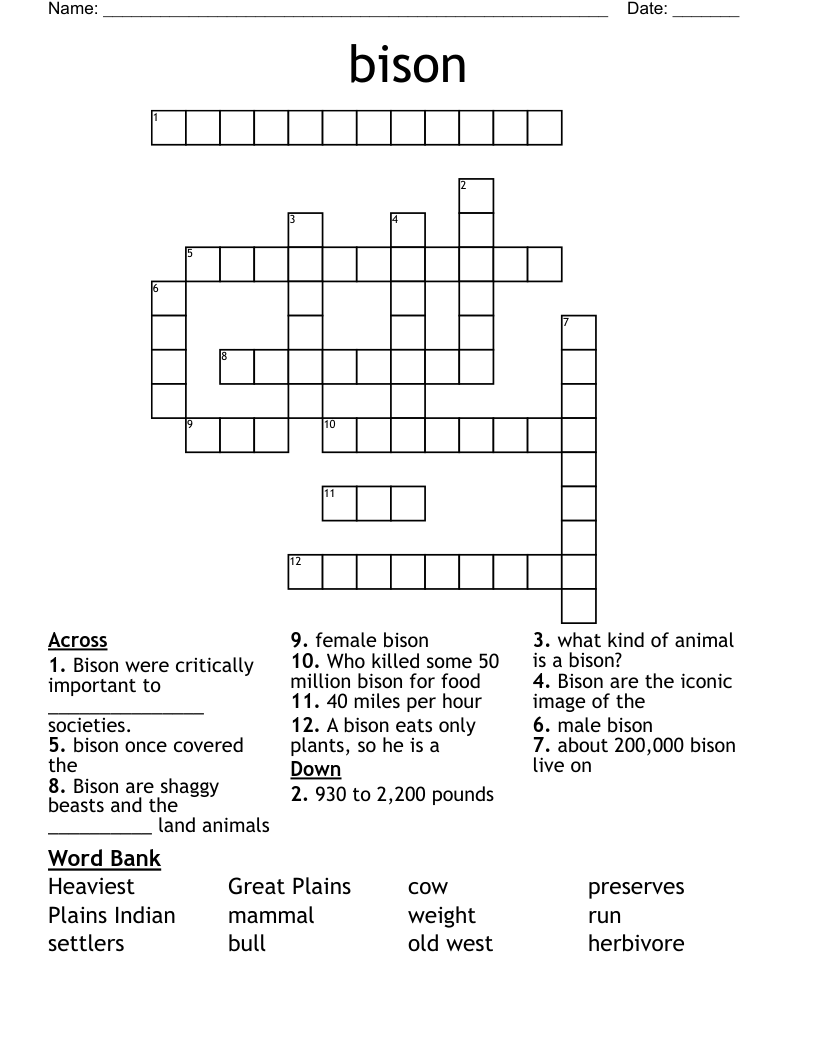 bison Crossword