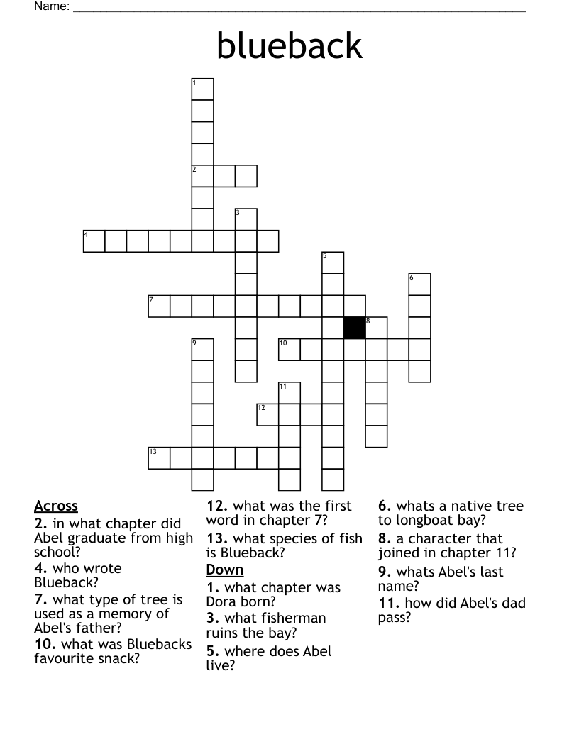blueback Crossword