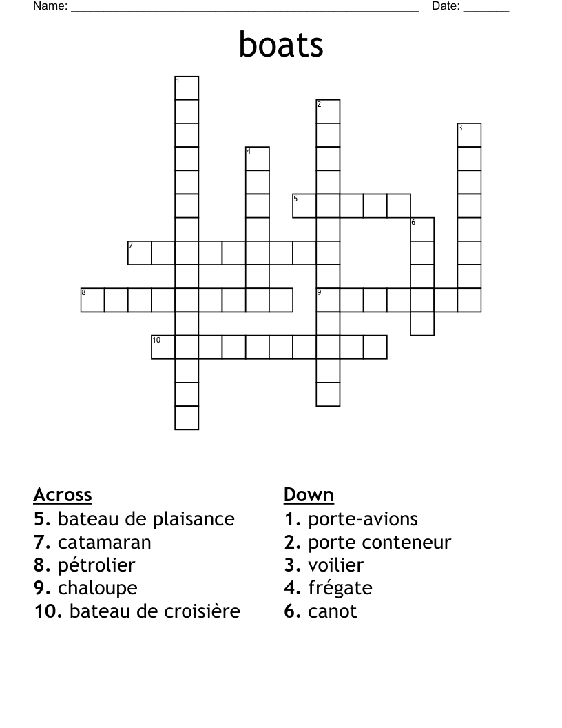boats Crossword