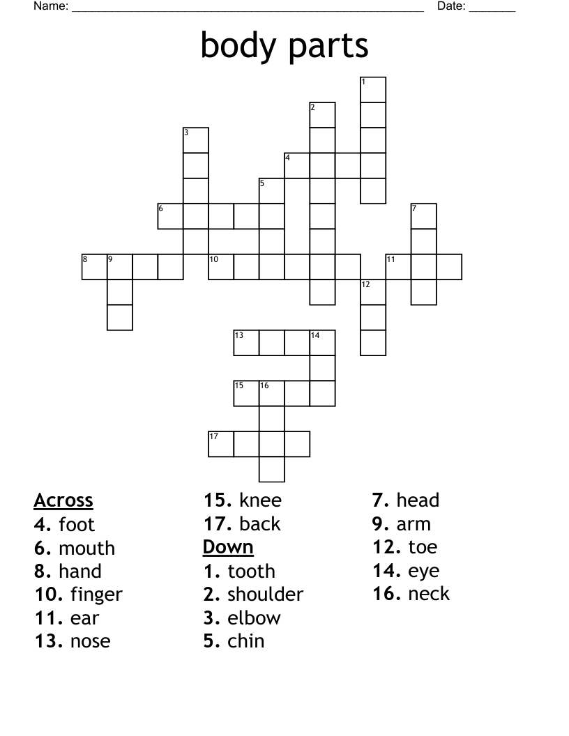 body parts Crossword