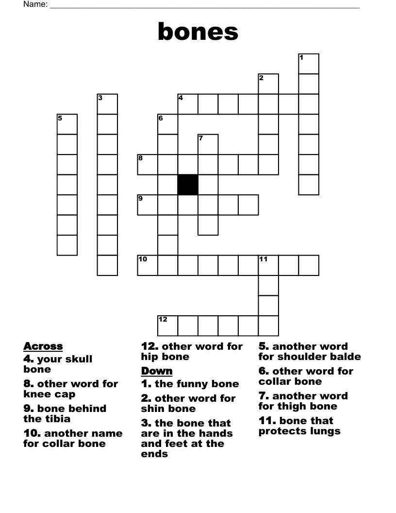 bones Crossword