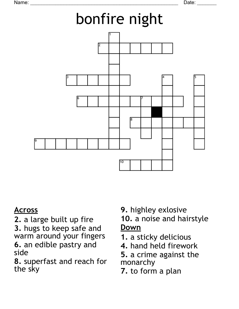 bonfire night Crossword