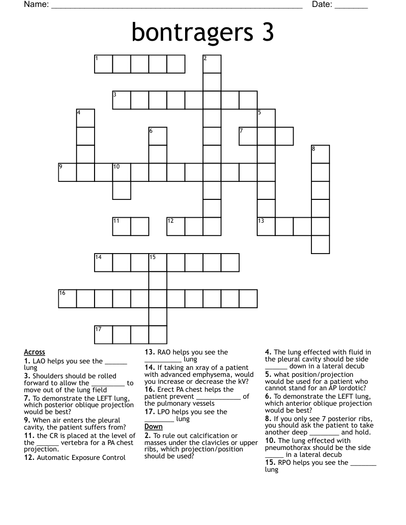bontragers 3 Crossword