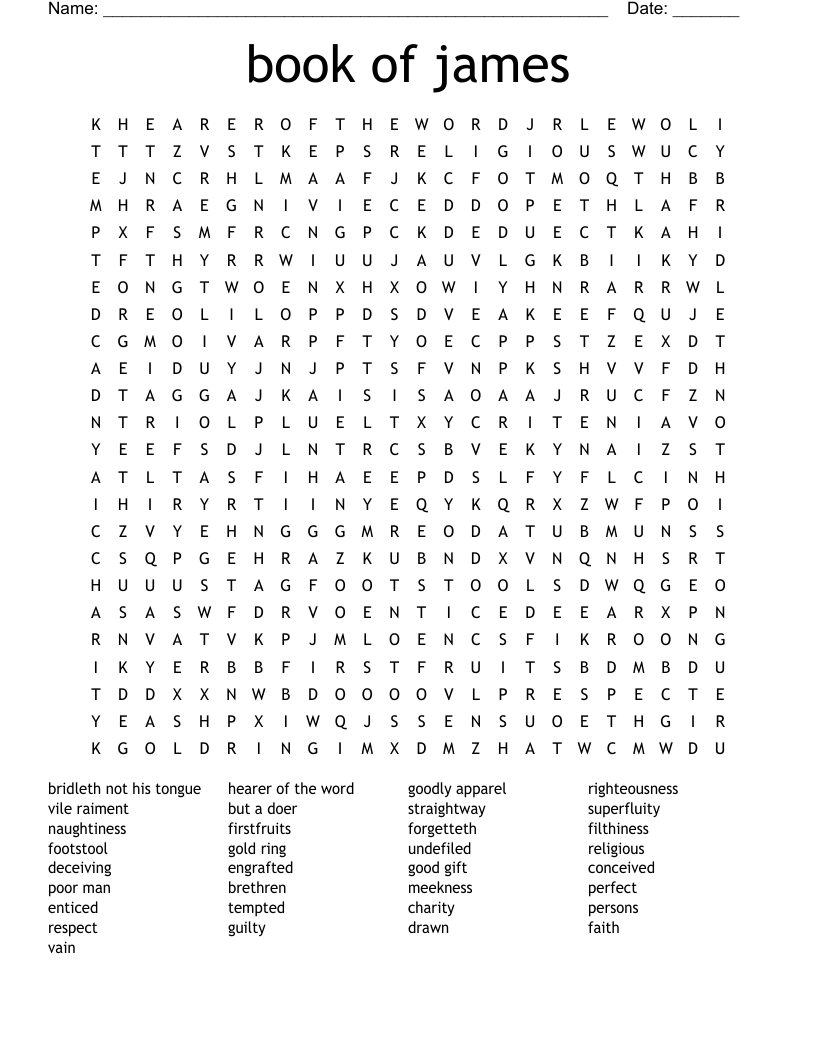 book of james Word Search