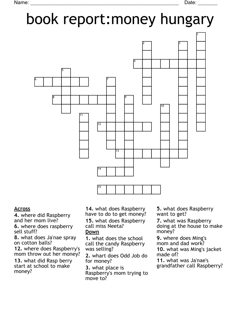 book report:money hungary Crossword