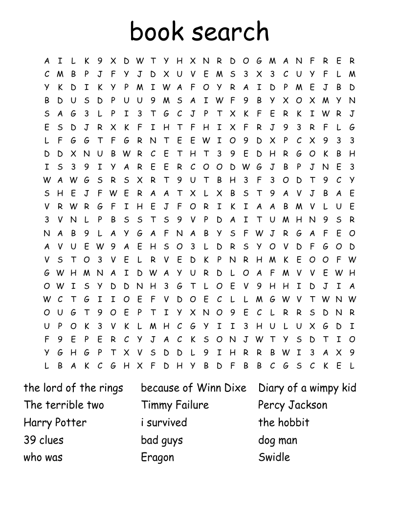 book search Word Search