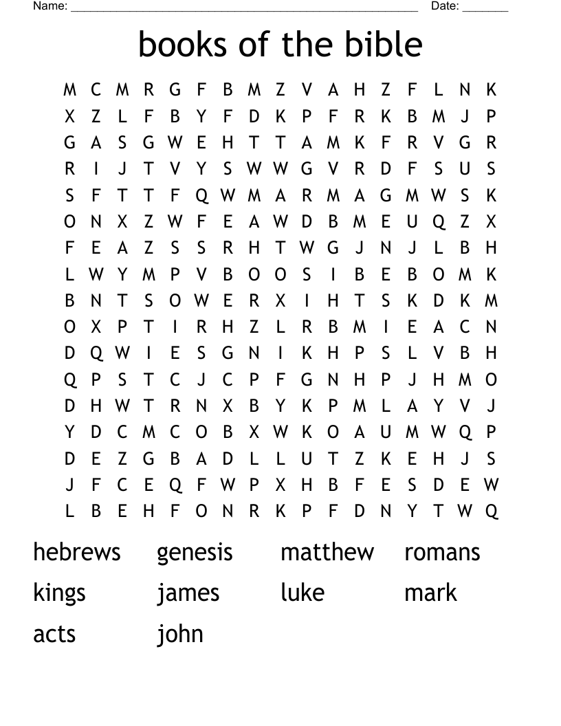 books of the bible Word Search