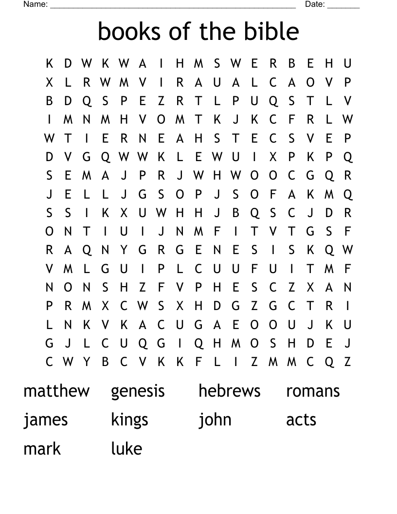 books of the bible Word Search