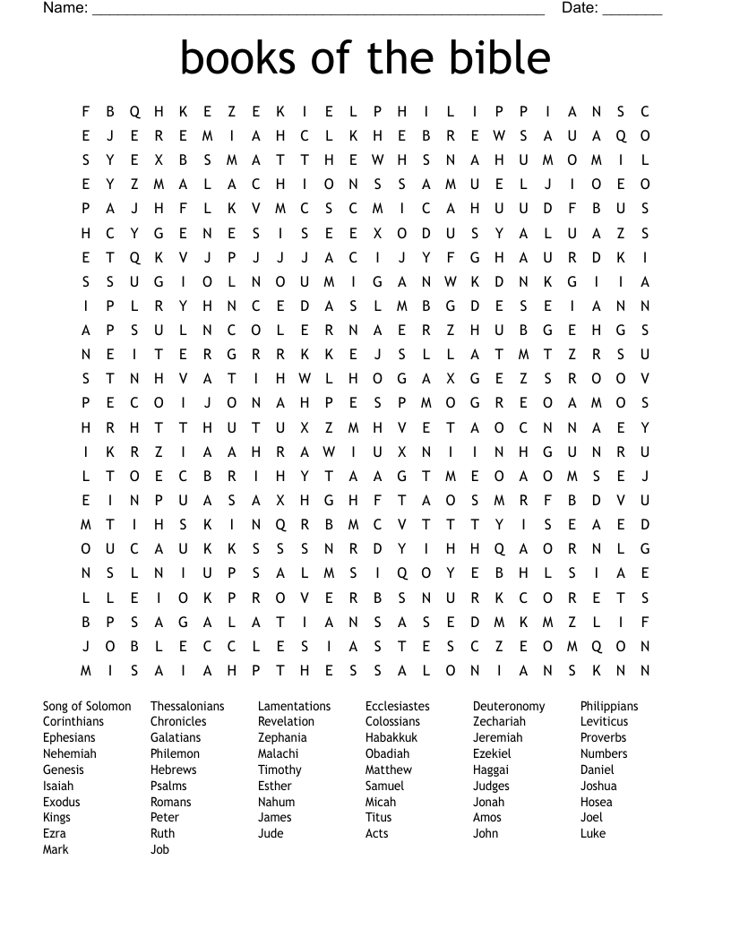 books of the bible Word Search