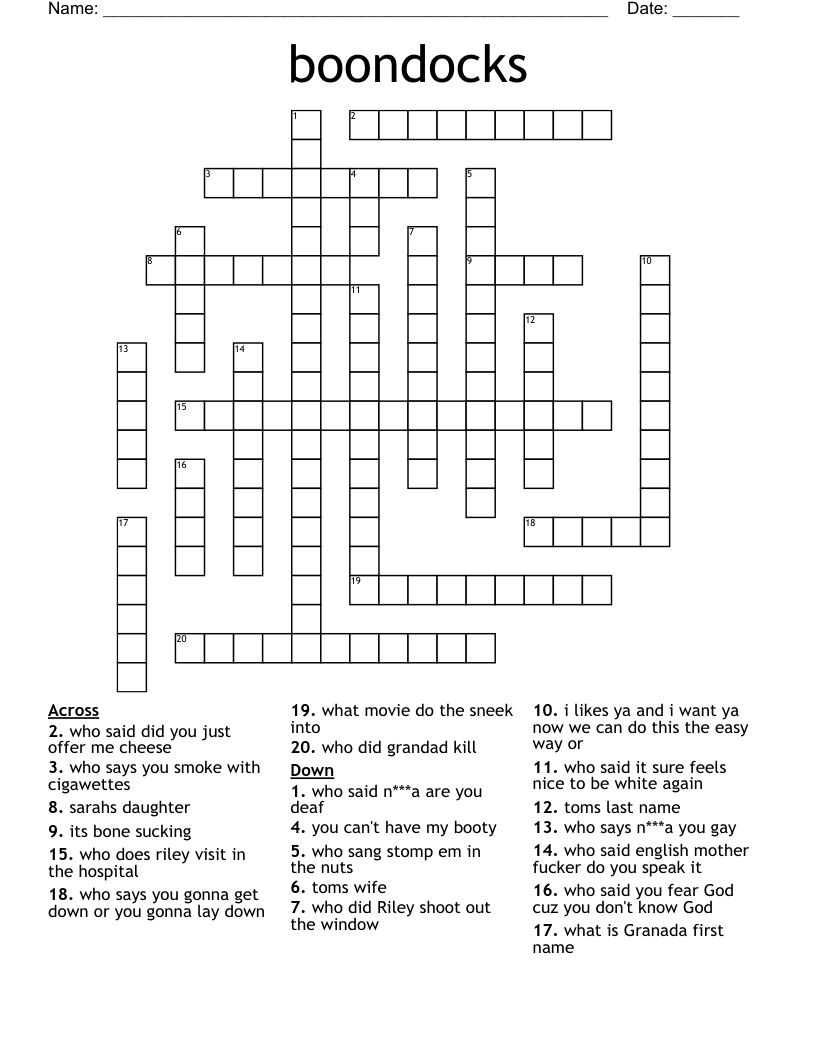 boondocks Crossword