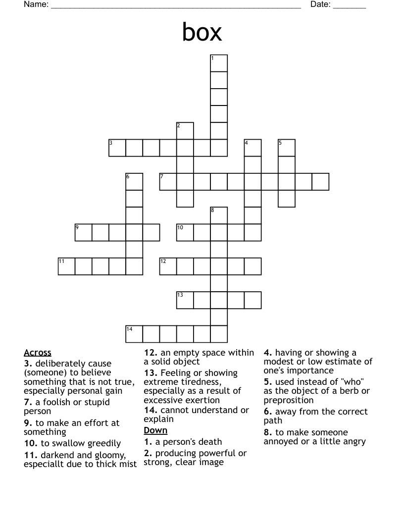 box Crossword