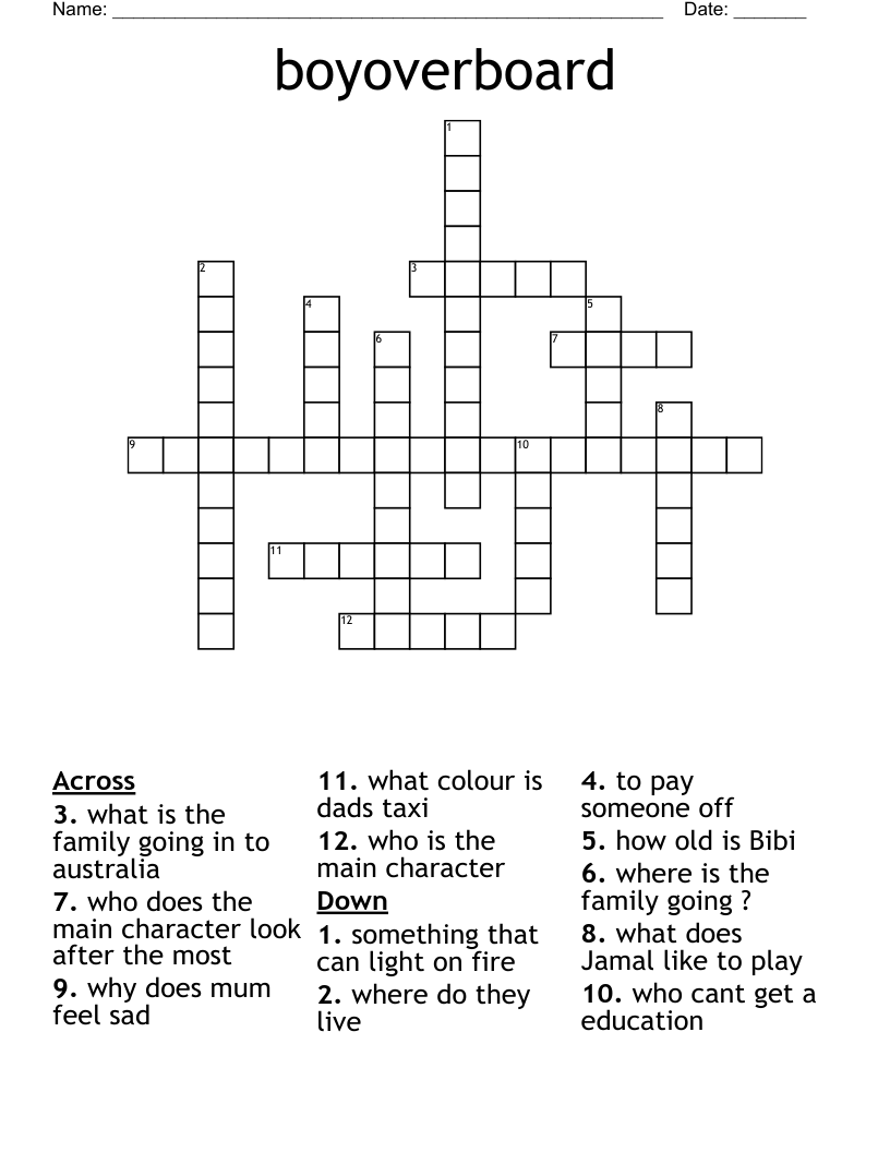 boyoverboard Crossword