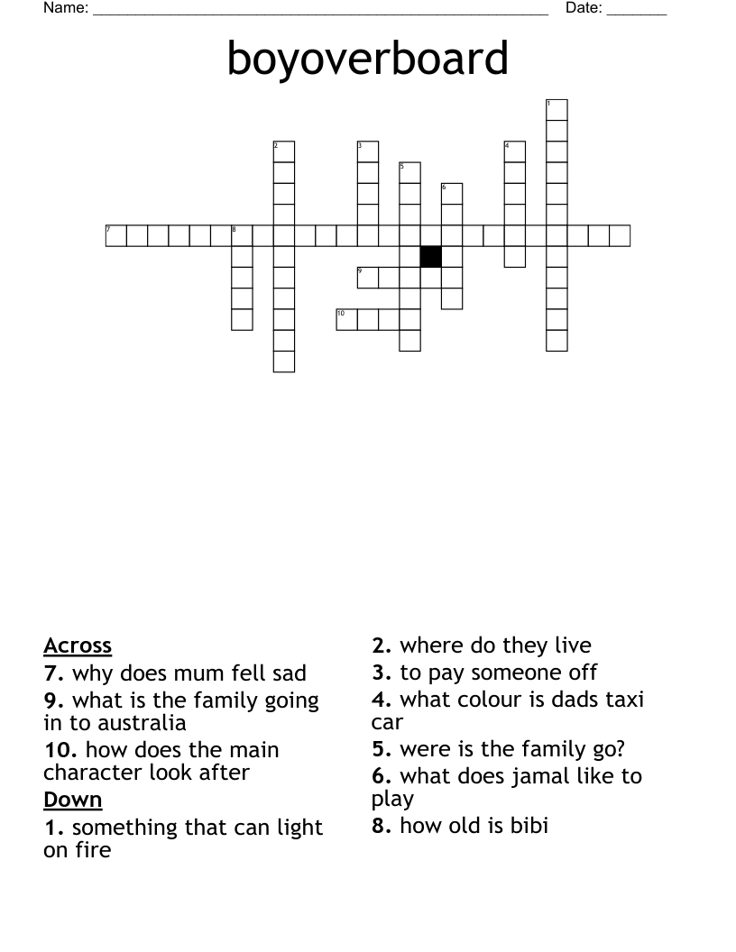 boyoverboard Crossword