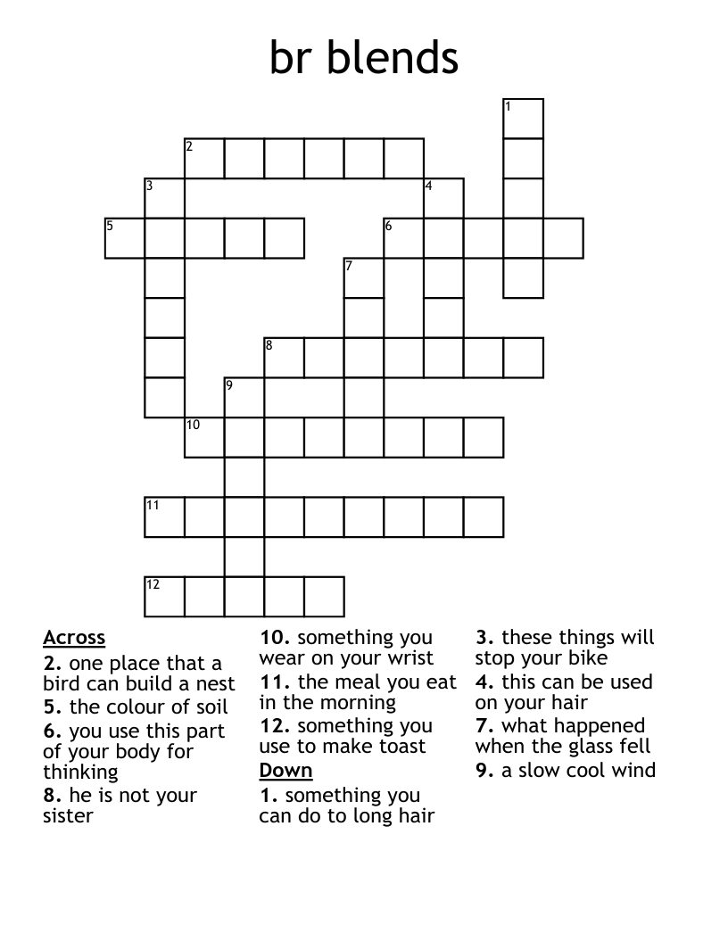 br blends Crossword